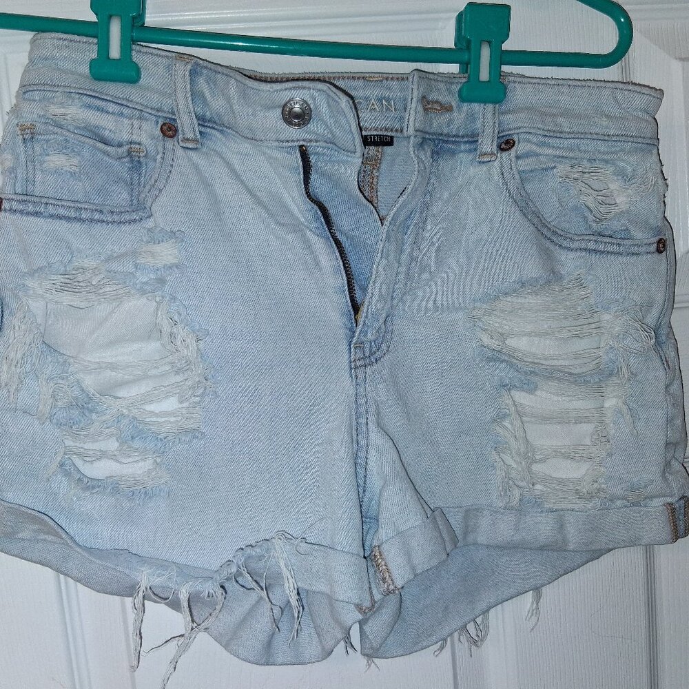 American Eagle Stretch Cutoff Distressed Jeans Shorts Daisy Women’s 8 6559